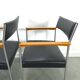 Chaises DDR avec base chromée et revêtement noir, chaises de salle à manger