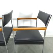 Chairs DDR with chrome base and black upholstery, dining chairs