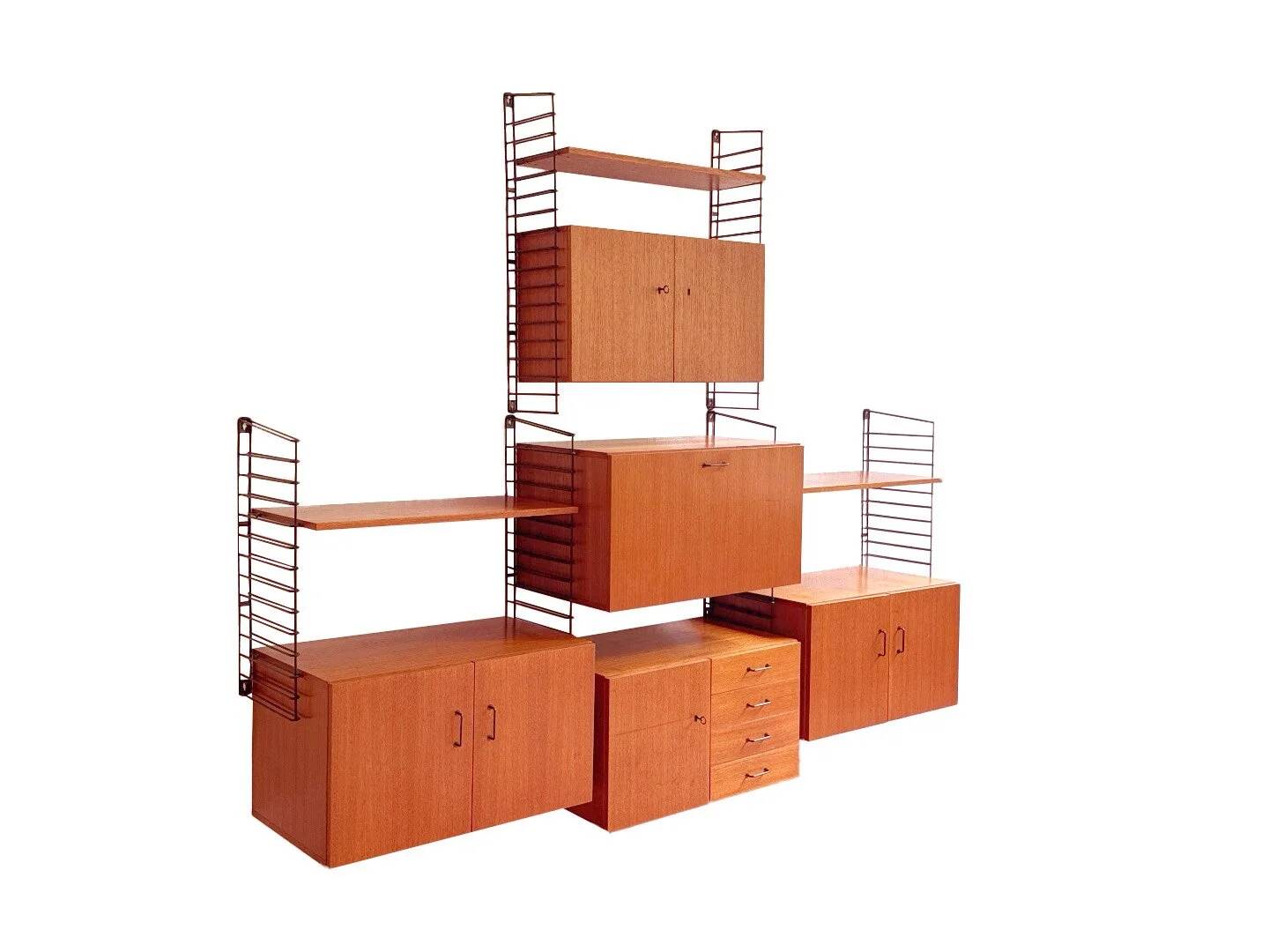 Vintage teak wall system by Musterring – modular design