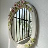 Italian style ceramic flower mirror