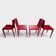 Set of 4 red saddle leather chairs - Matteo Grassi - Circa 1980