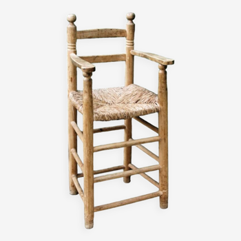 High straw chair for children