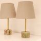 Mid-century modern Italian onyx and brass table lamps, set of 2