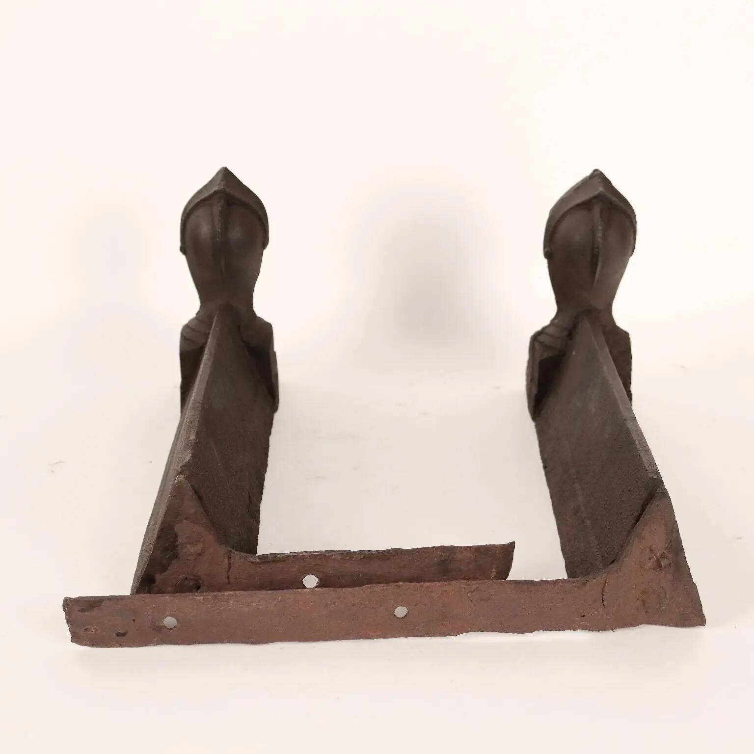 Paire de chenets en fer, Europe, XIXe siècle