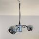 Vintage Chrome & Acrylic Pendant Lamp in the Style of Gino Sarfatti , 1970s