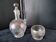 Antique frosted glass nightstand Hand-painted decor