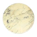 Table basse, d'appoint ronde en marbre et laiton