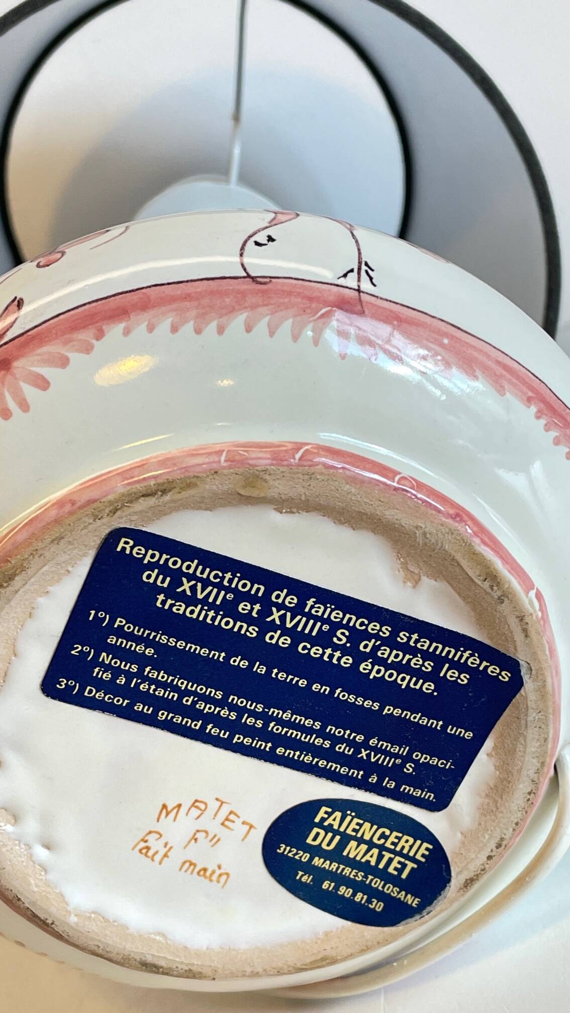 LAMP Faïencerie du MATET France Vintage