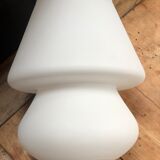 Lampe champignon en opaline blanche