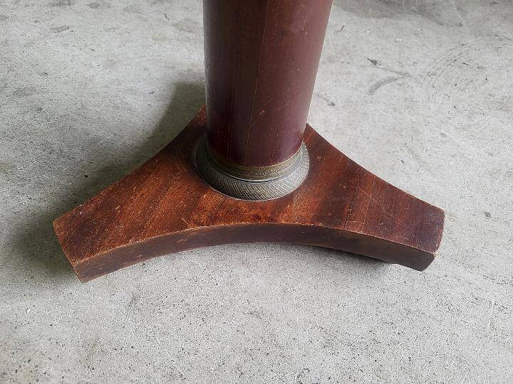 Small empire pedestal table or sellette in mahogany with marble top