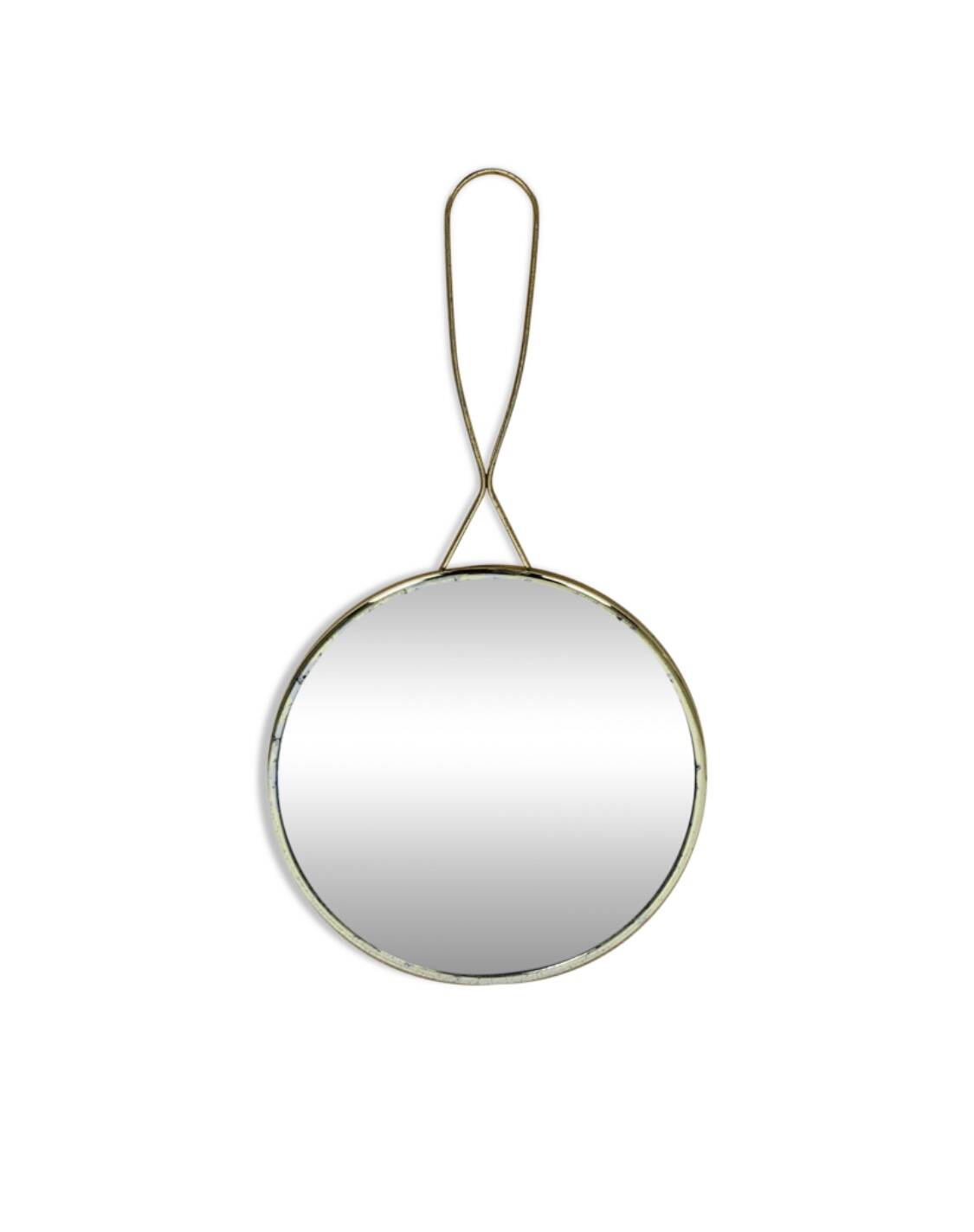 "Elite" double-sided gold-plated metal barber mirror