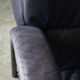 Vintage postmodern leather Italian Memphis lounge armchair