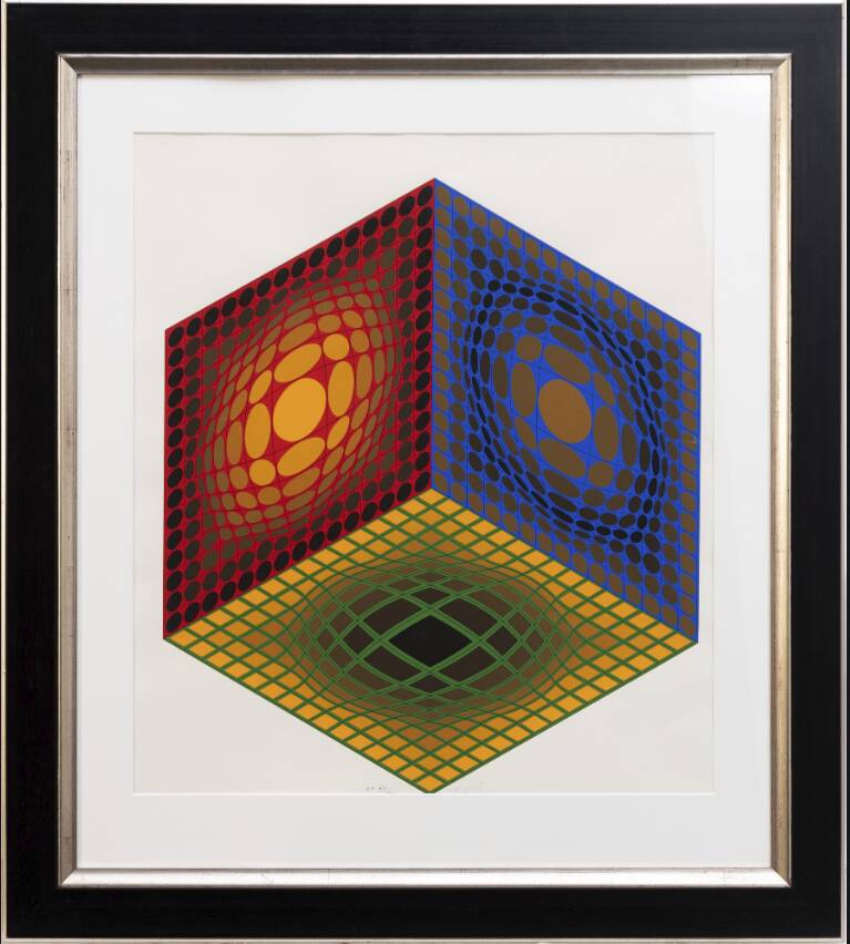 Victor Vasarely "ST" Colour silkscreen, 1968, signed