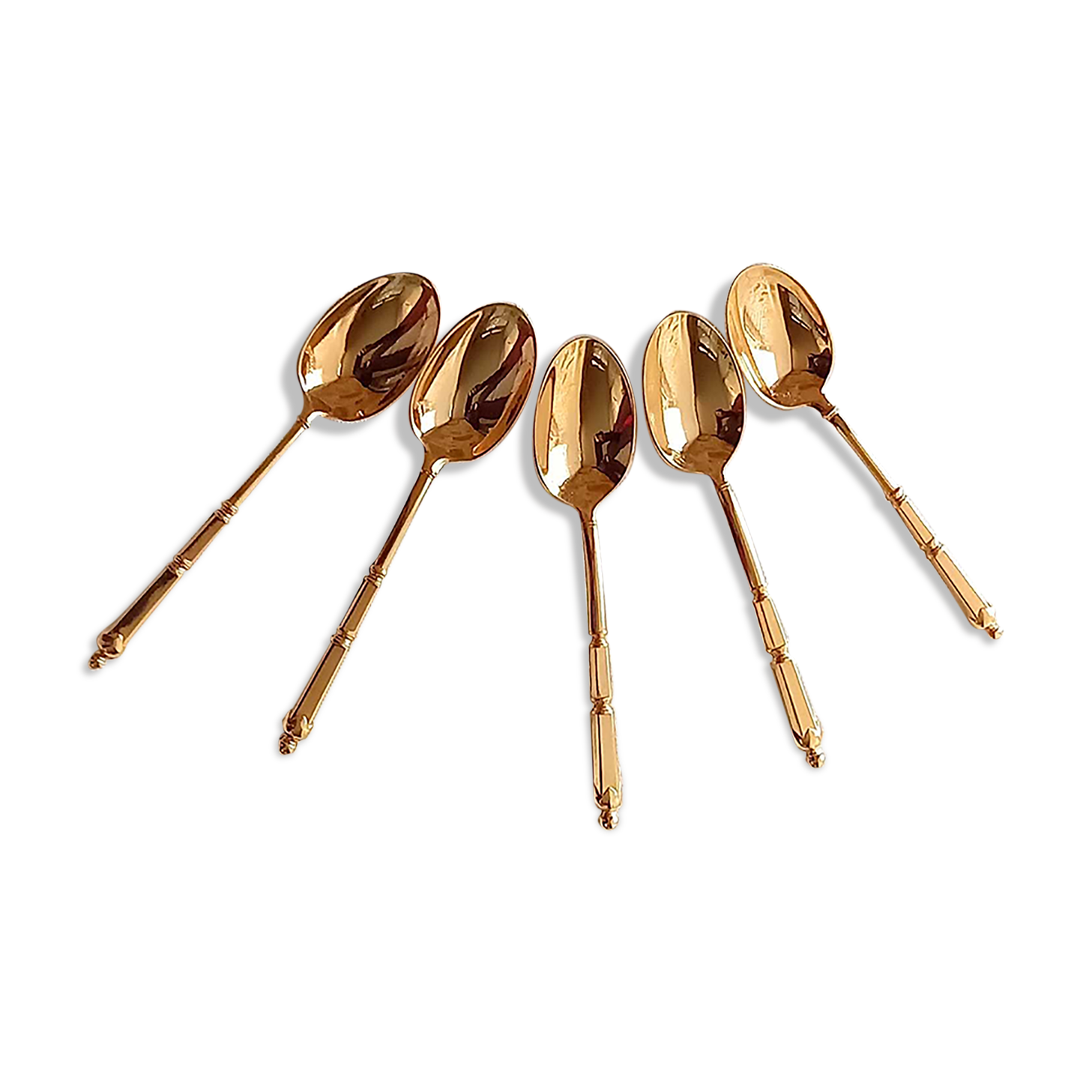 Set of 5 golden coffee spoons chambly