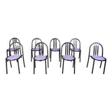 Set of Nr 222 chairs by Robert Mallet-Stevens, 1980s, Set of 8