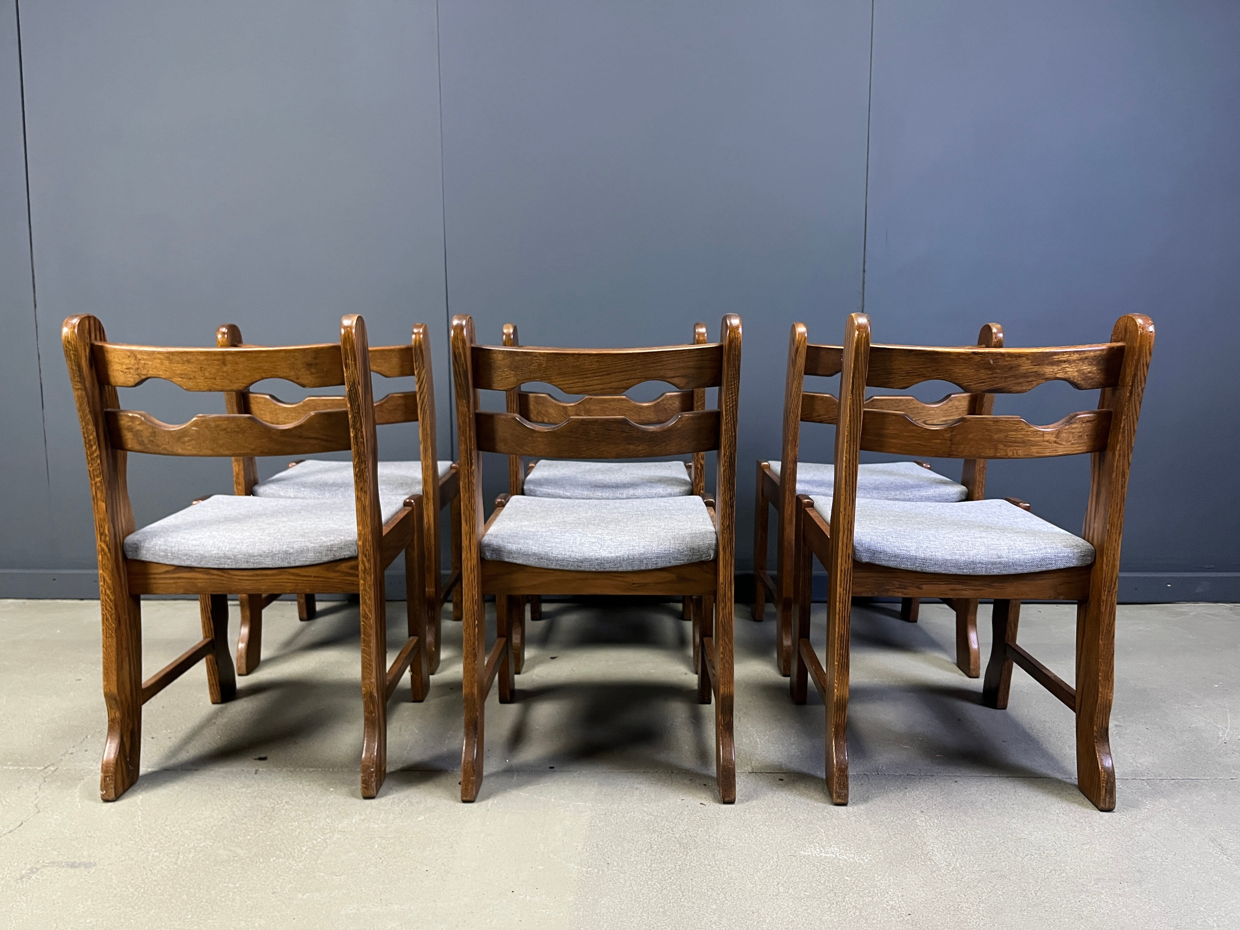 Brutalist dining chairs, set of 6 - 1960s