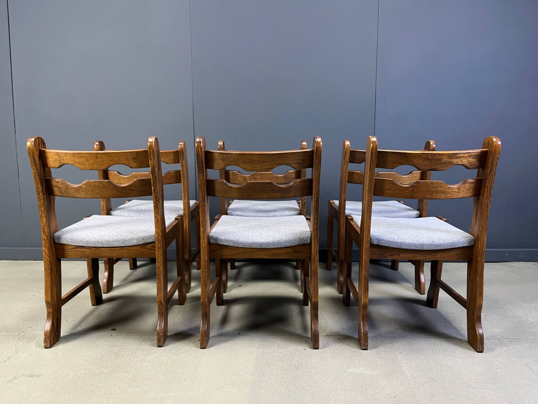 Brutalist dining chairs, set of 6 - 1960s