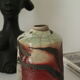 Polychrome raku vase