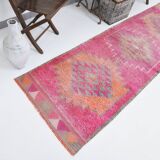 3x10 Oriental Pink Wool Turkish Runner Rug, 89x295Cm SK 18196