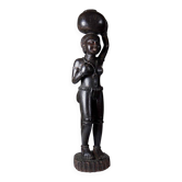 Vintage African statuette carved from wood, West Africa, 20th century.