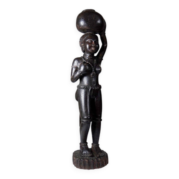 Statuette africaine vintage en bois sculpté Afrique de l'Ouest XXe