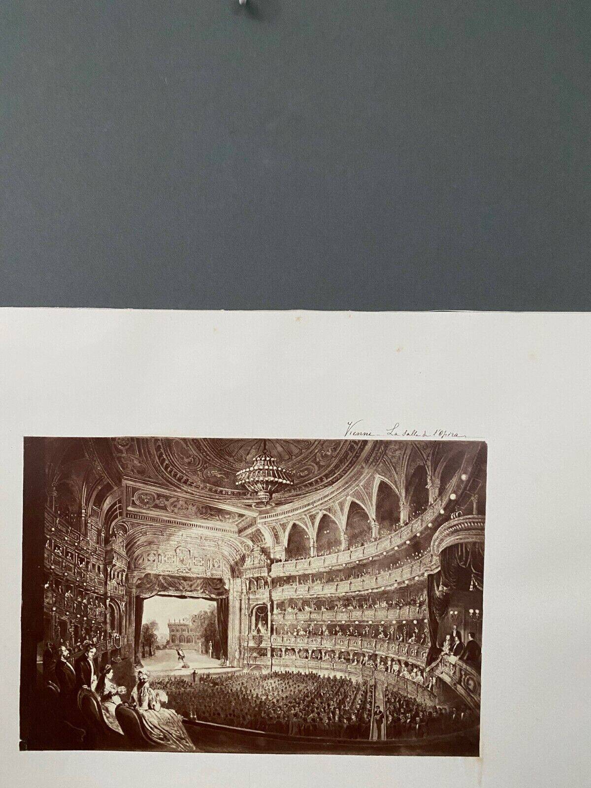 Photo Vienna The Opera Hall 19th century albumen laminated cardboard