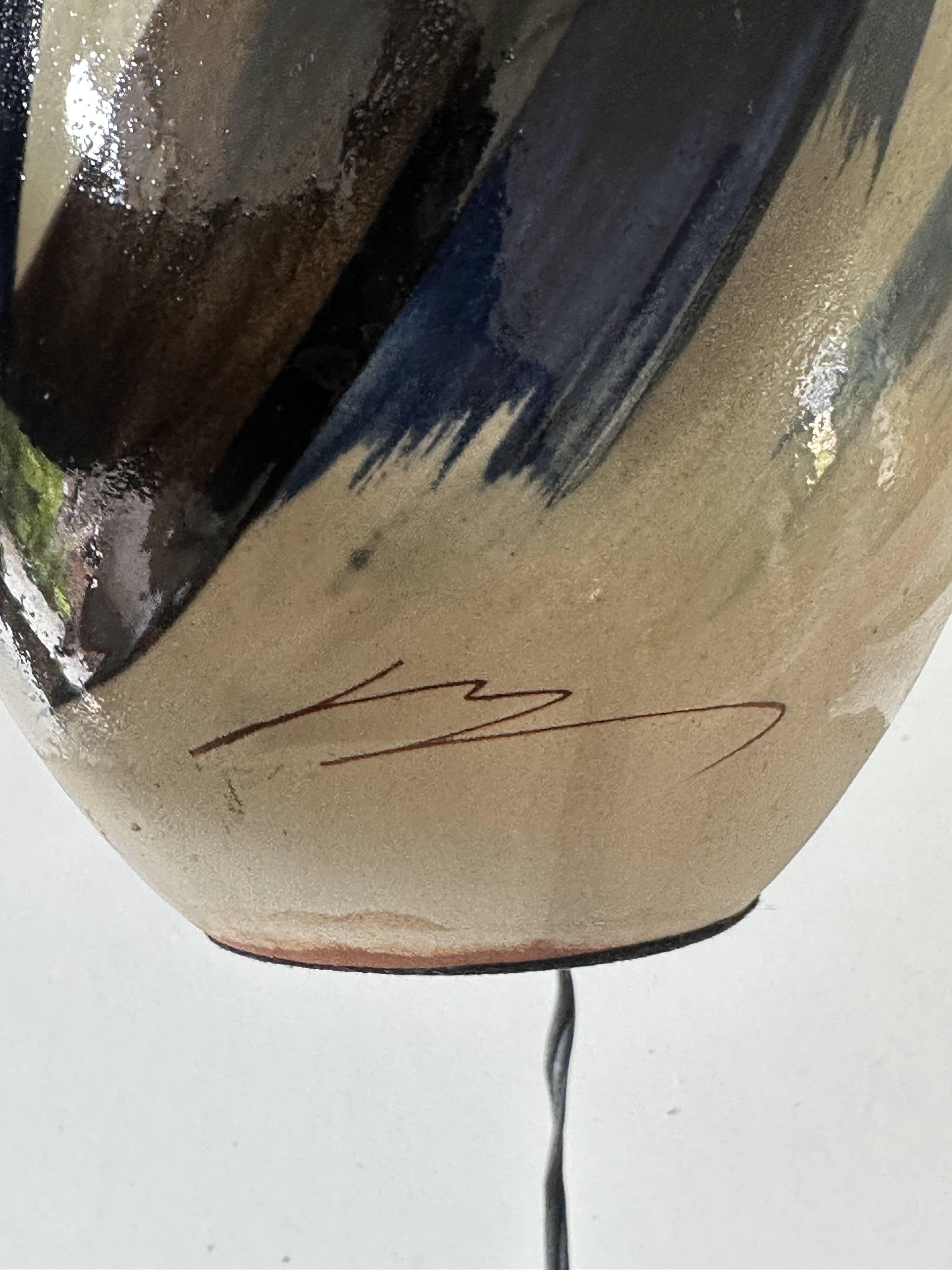 Vintage ceramic terracotta lamp 80s 90s