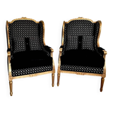 Fully restored old shepherdess armchairs