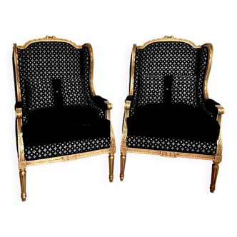 Fully restored old shepherdess armchairs