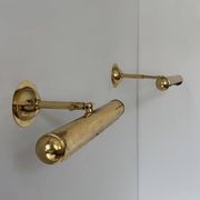 Pair of adjustable vintage brass wall lights, France, 1970.