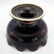 Brown and red ceramic fruit bowl Vallauris France, vintage 70s
