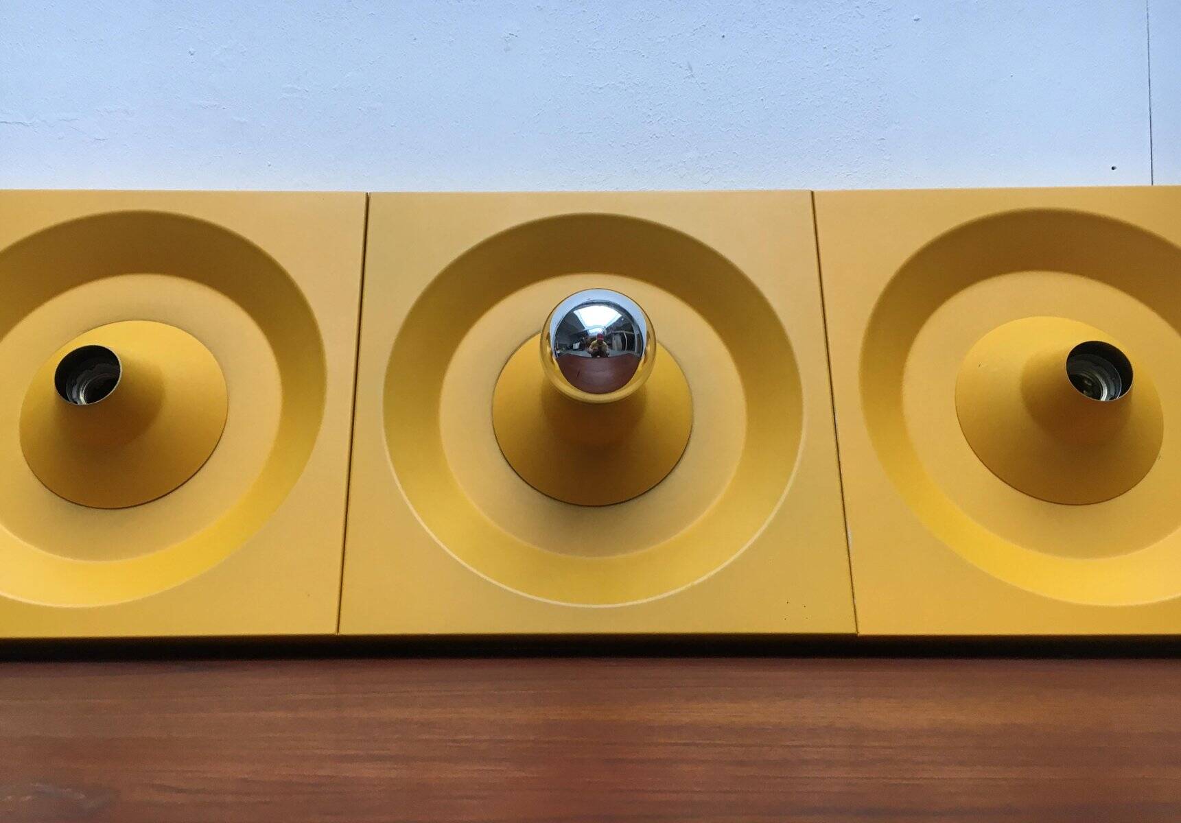 Wall lamp or ceiling light in metal by Klaus Hempel for Kaiser Leuchten, 1970s.