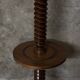 Neo-rustic floor lamp made of turned wood in the style of Charles Dudouyt.