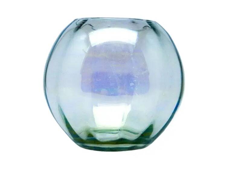 Vase sphérique Art Déco, en verre, Usines de verre Niemen, Pologne, années 1930
