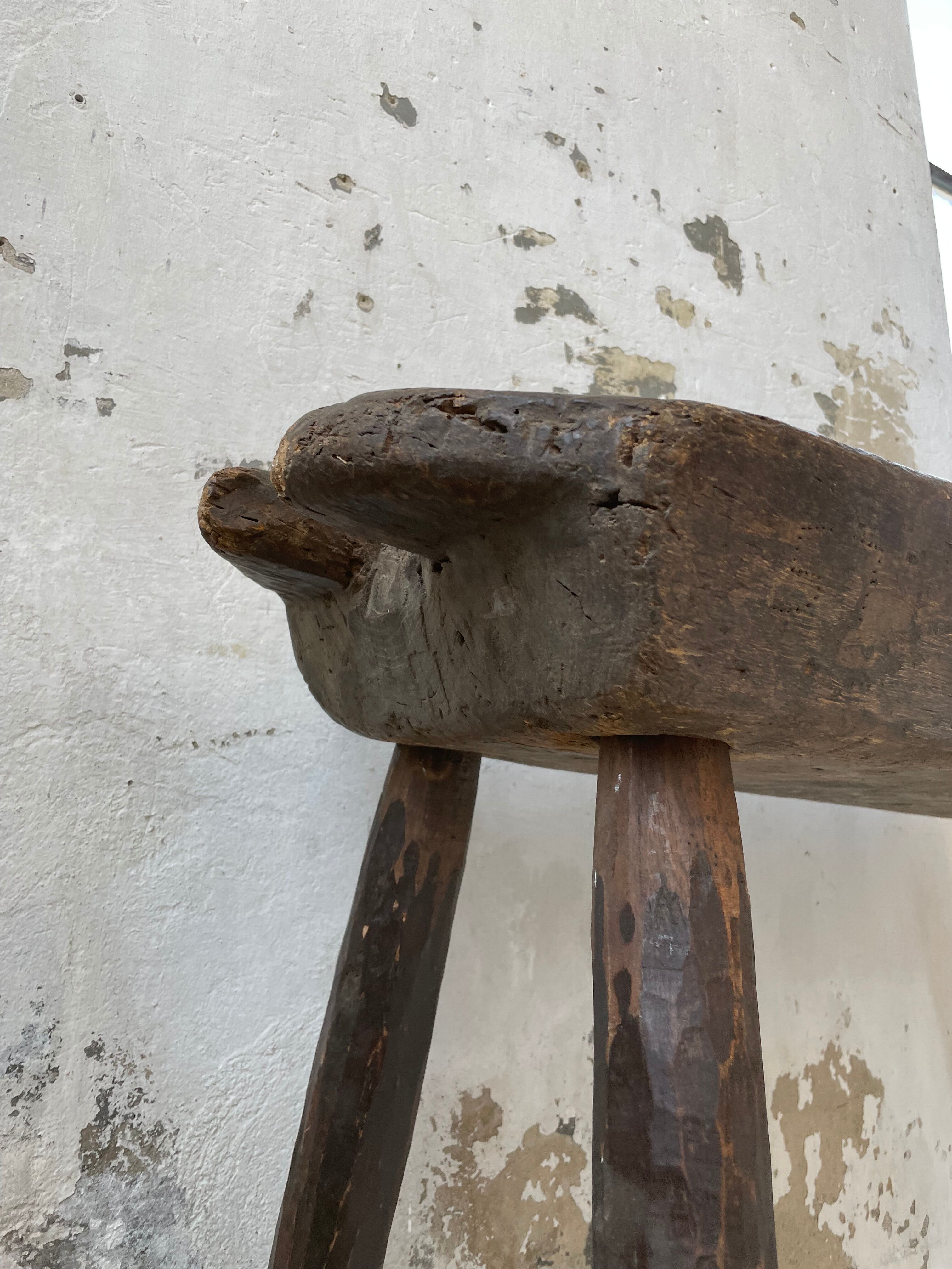 Brutalist solid wood console