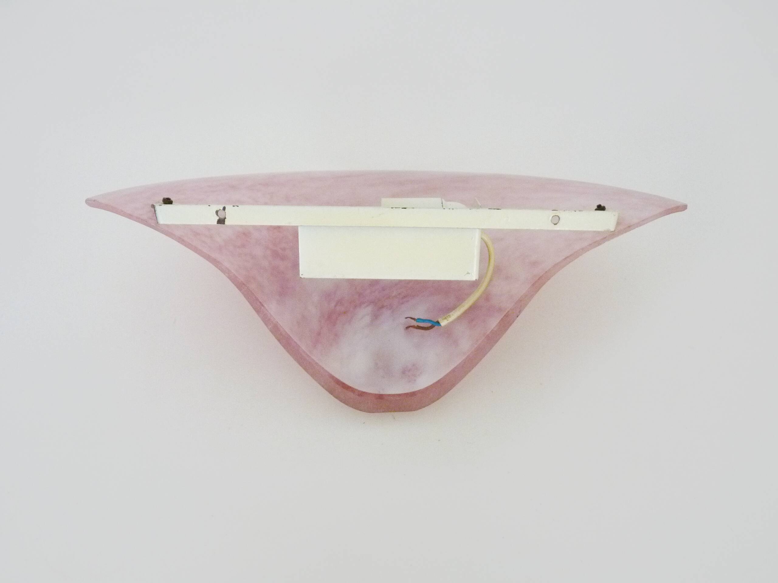Half-moon wall light in pink glass paste Art Glass 70s 80s