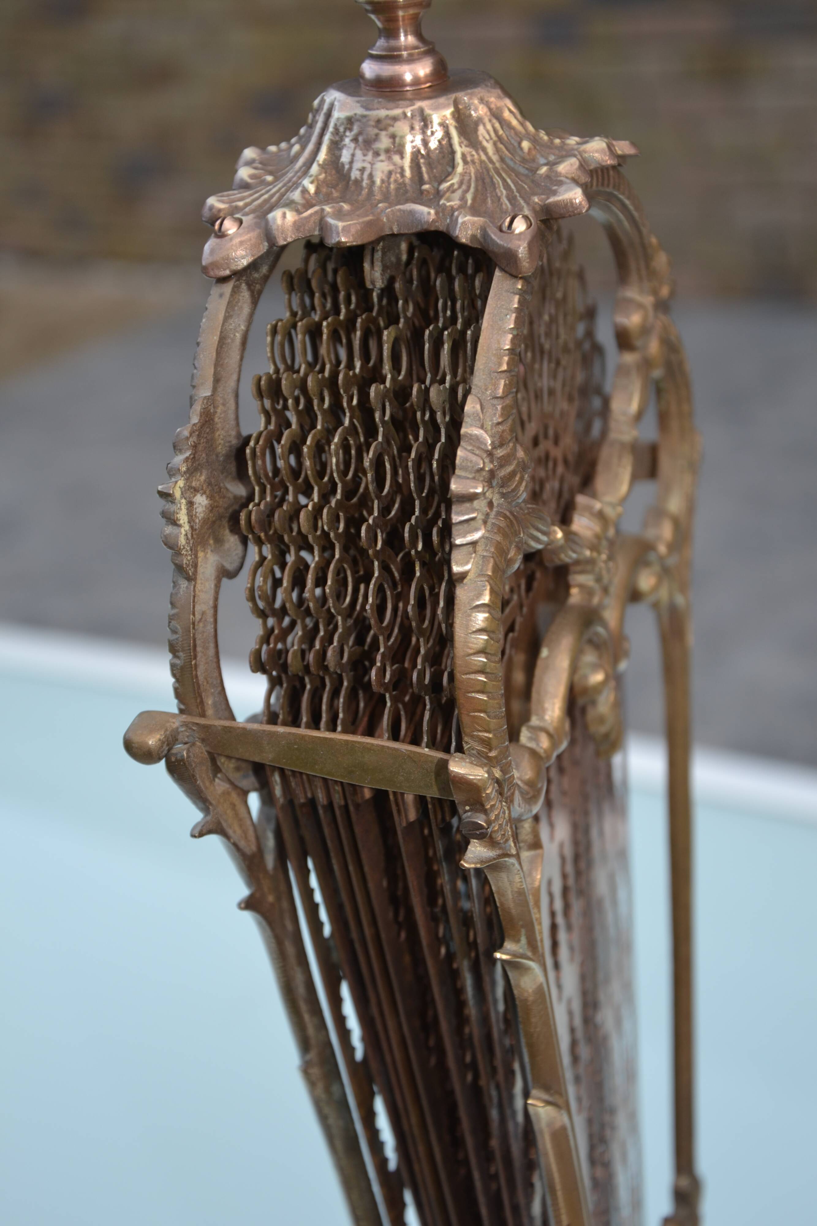 Pare cheminée/pare feu bronze fin 19ème