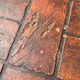 Coffee table herbarium solid oak and ceramic 1950