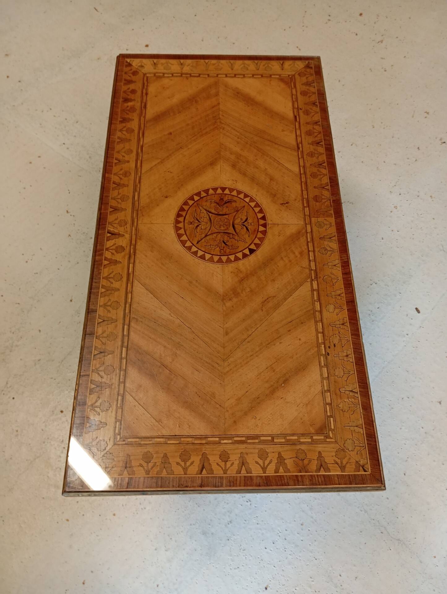 Neo-Classical / Directory Style Coffee Table in Marquetry