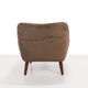 Danish design armchair in brown faux sheepskin