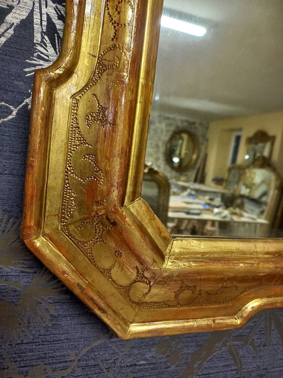 19th century mirror 69 x 54