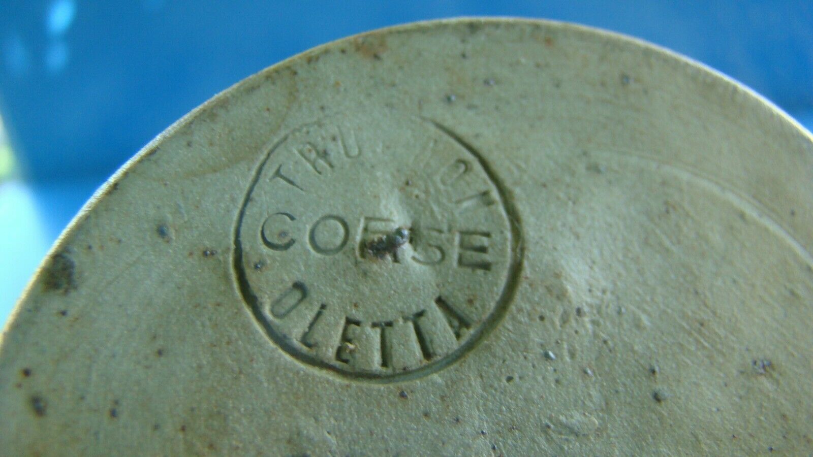 Pair of corsican sandstone candlesticks varnished Truchon Oletta stamped