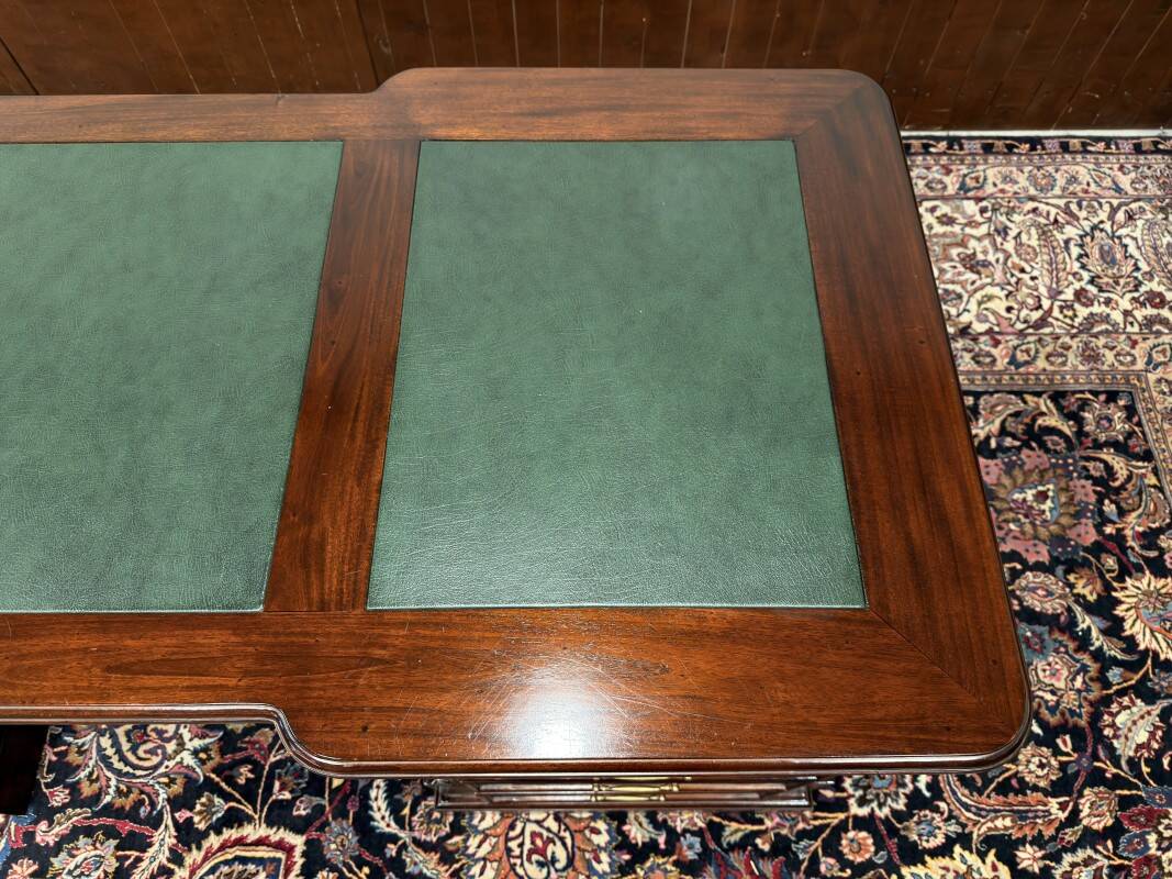 Classic English Desk with Green Inlay