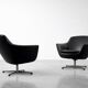 Vintage Mid-Century Scandinavian Modern Black Swivel Chairs, Set of 2