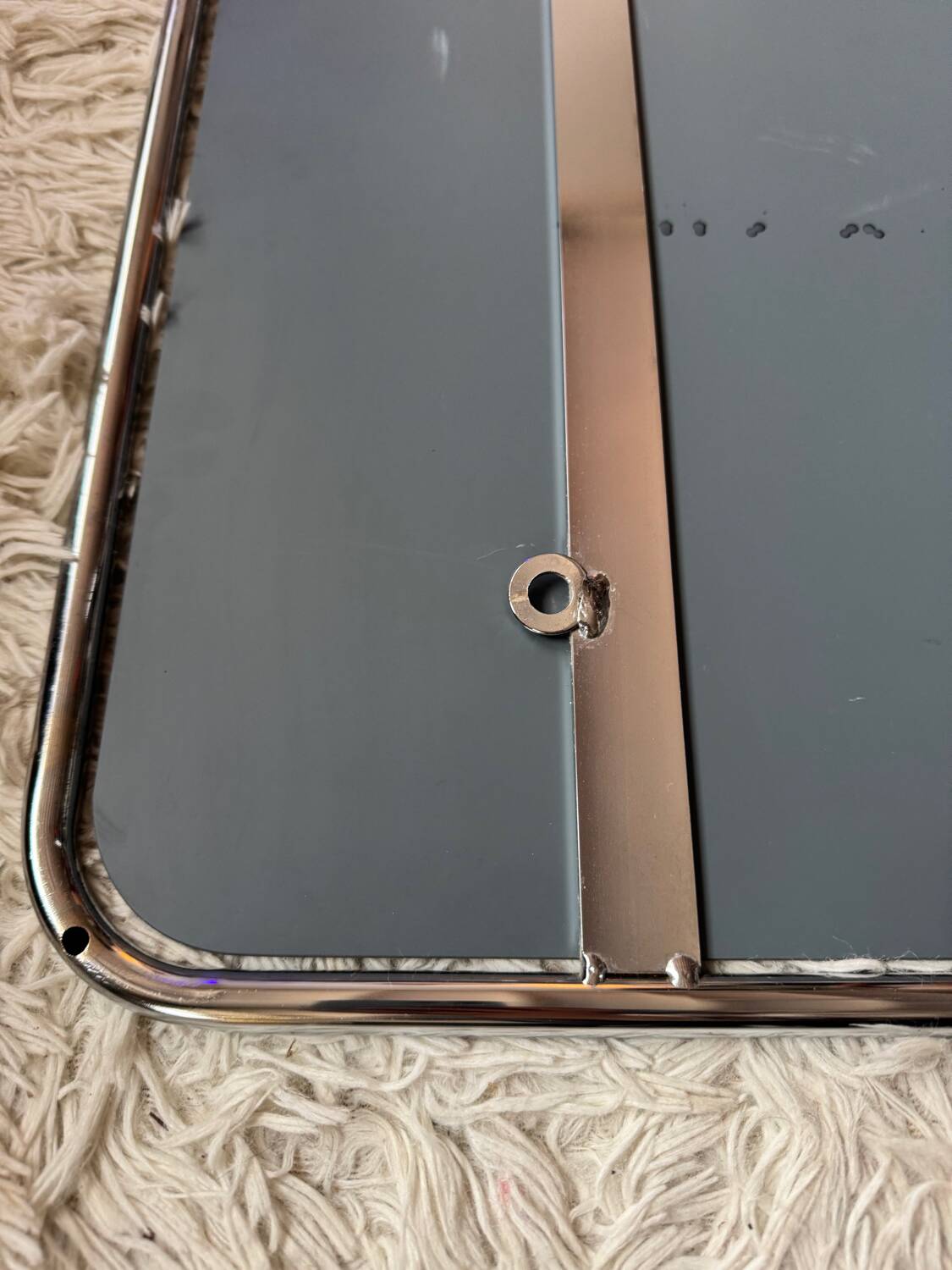 70s tubular chrome design mirror