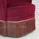 1970s, Danish highback armchair, red furniture velour, beech wood.