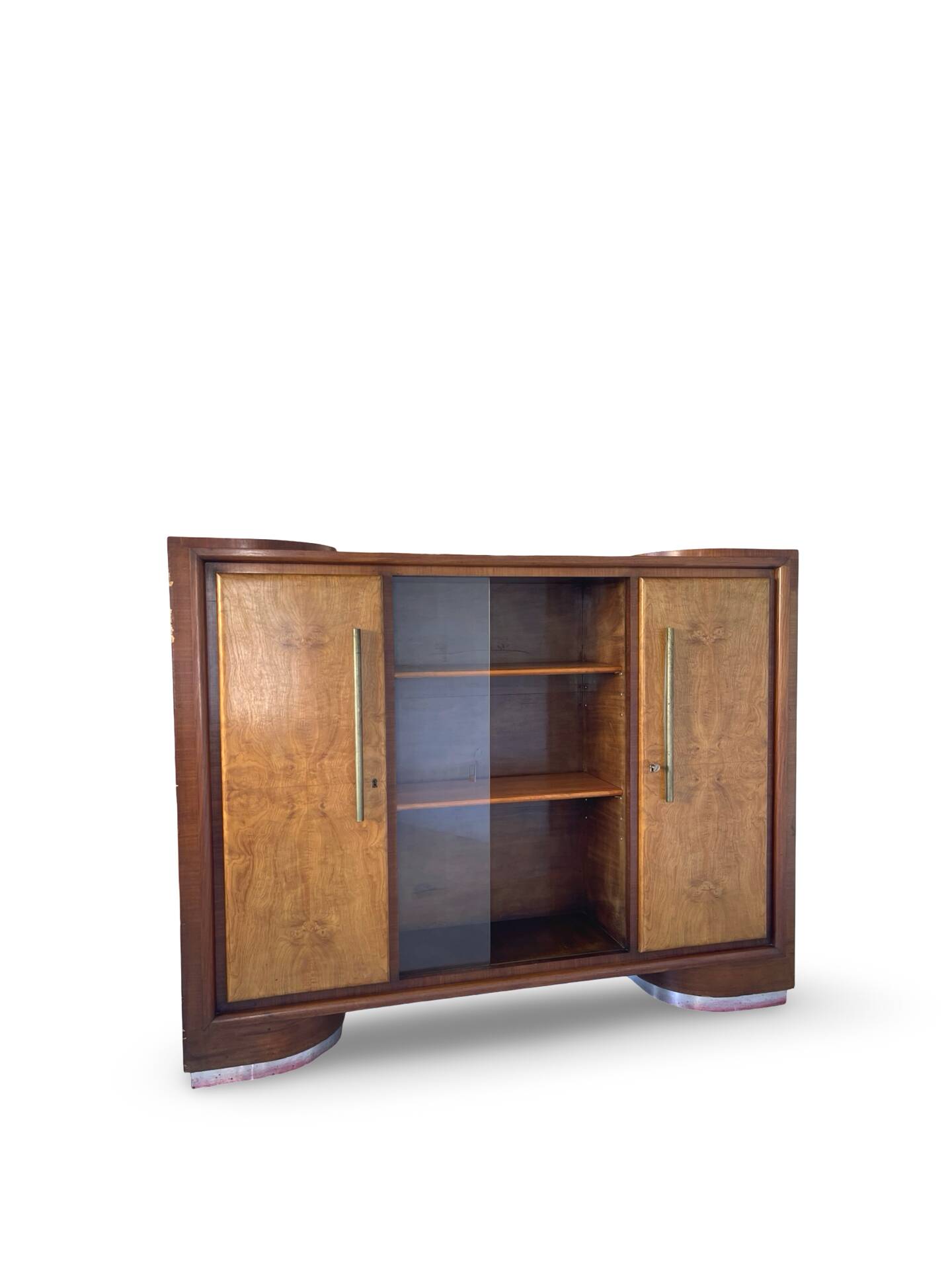 Striking Art Deco birch wood sideboard