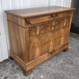 Commode style Louis Philippe en ronce de noyer,  fin XIXème