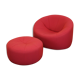 Red Pumpkin chair and ottoman by Pierre Paulin for Ligne Roset