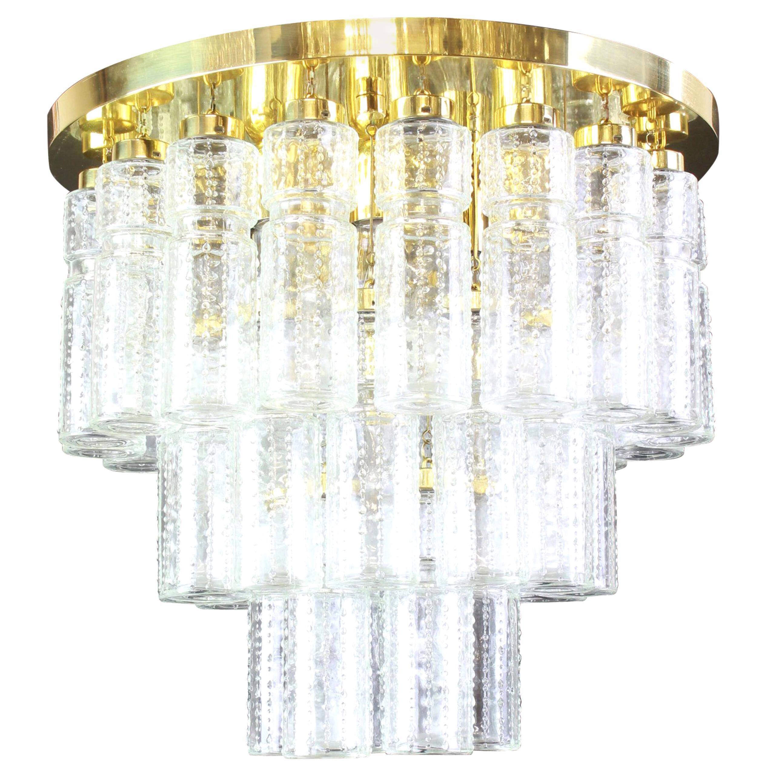 Large glass chandelier Limburg, Germany, 1960s